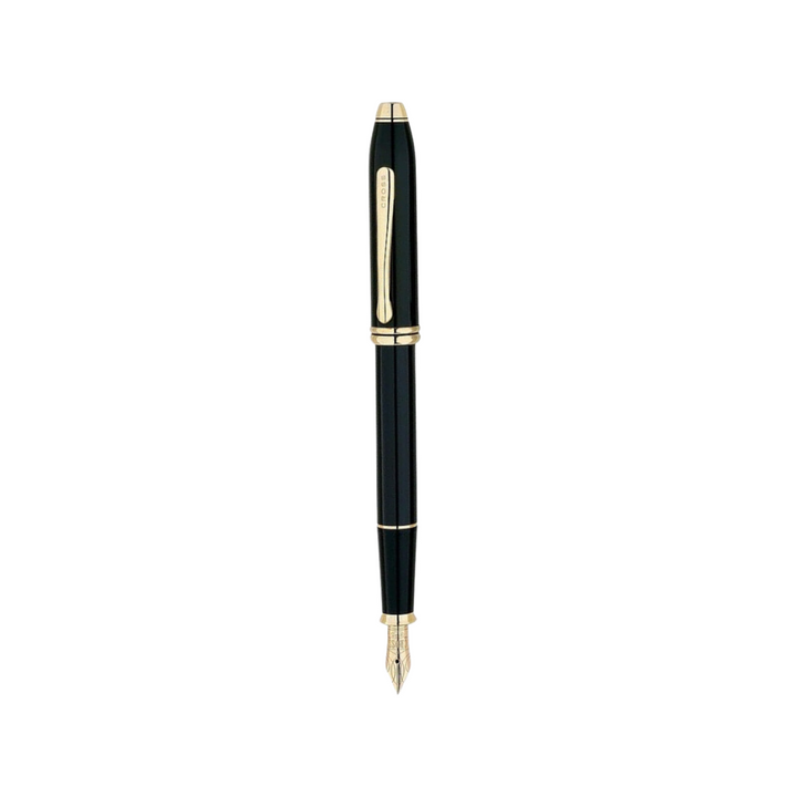 Cross Townsend Fountain Pen - Black Lacquer with 23K Gold Trims