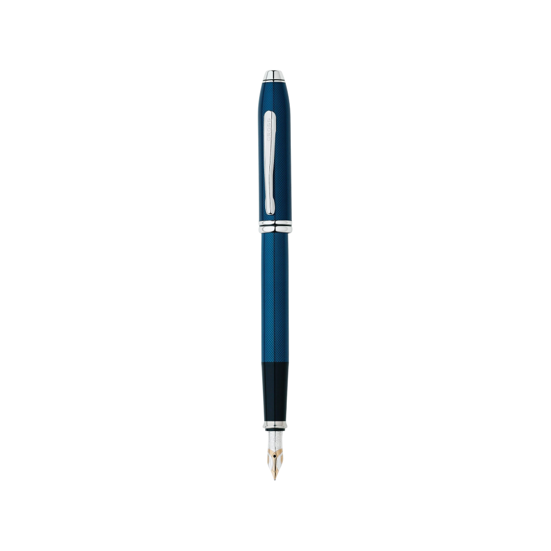 Cross Townsend Quartz Blue Fountain Pen (18k Rhodium Plated Nib)