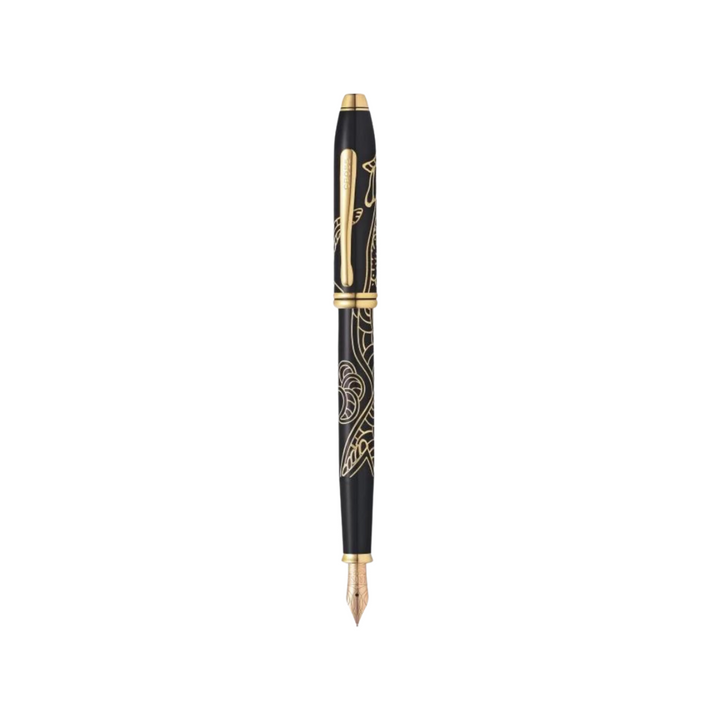 Cross Townsend Year of the Dog Fountain Pen - Black — uncapped with cap posted