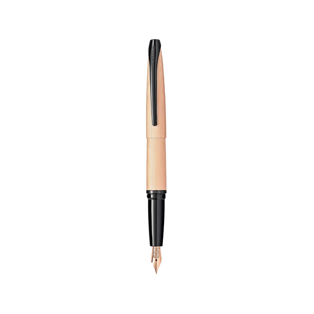 Cross ATX Brushed Rose Gold Fountain Pen — Cross fountain pen — precision nib writing instrument, at Cityluxe Singapore stationery store