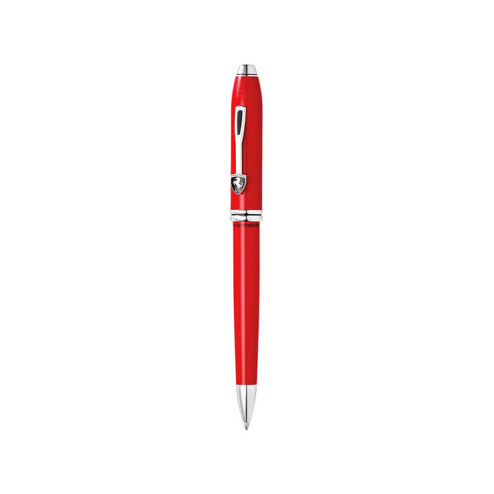 Cross Ferrari Townsend Ballpoint Pen in Glossy Rosso Corsa Red Lacquer — Cross ballpoint pen — reliable smooth-writing everyday pen, at Cityluxe Singapore