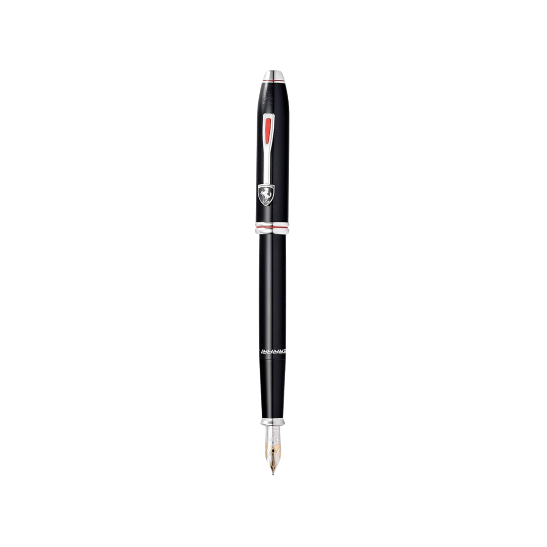 Cross Ferrari Townsend Fountain Pen in Glossy Black Lacquer — Cross fountain pen — precision nib writing instrument, at Cityluxe Singapore stationery store