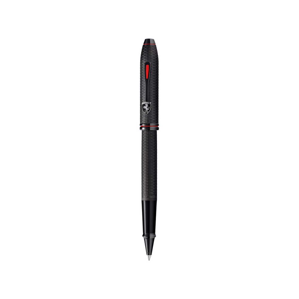 Cross Ferrari Townsend Rollerball Pen in Brushed Black Etched Honeycomb — Cross rollerball pen — fluid gel ink writing instrument, at Cityluxe Singapore