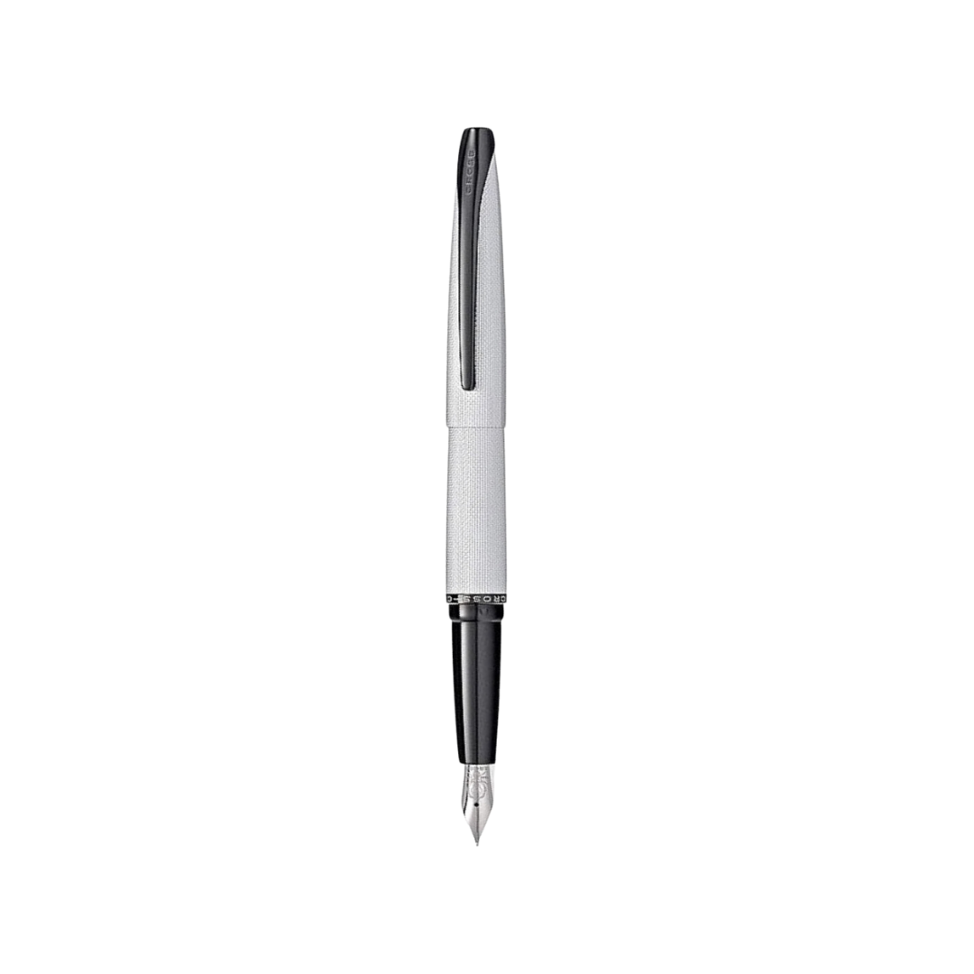 Cross ATX Fountain Pen in Brushed Chrome — Cross fountain pen — precision nib writing instrument, at Cityluxe Singapore stationery store