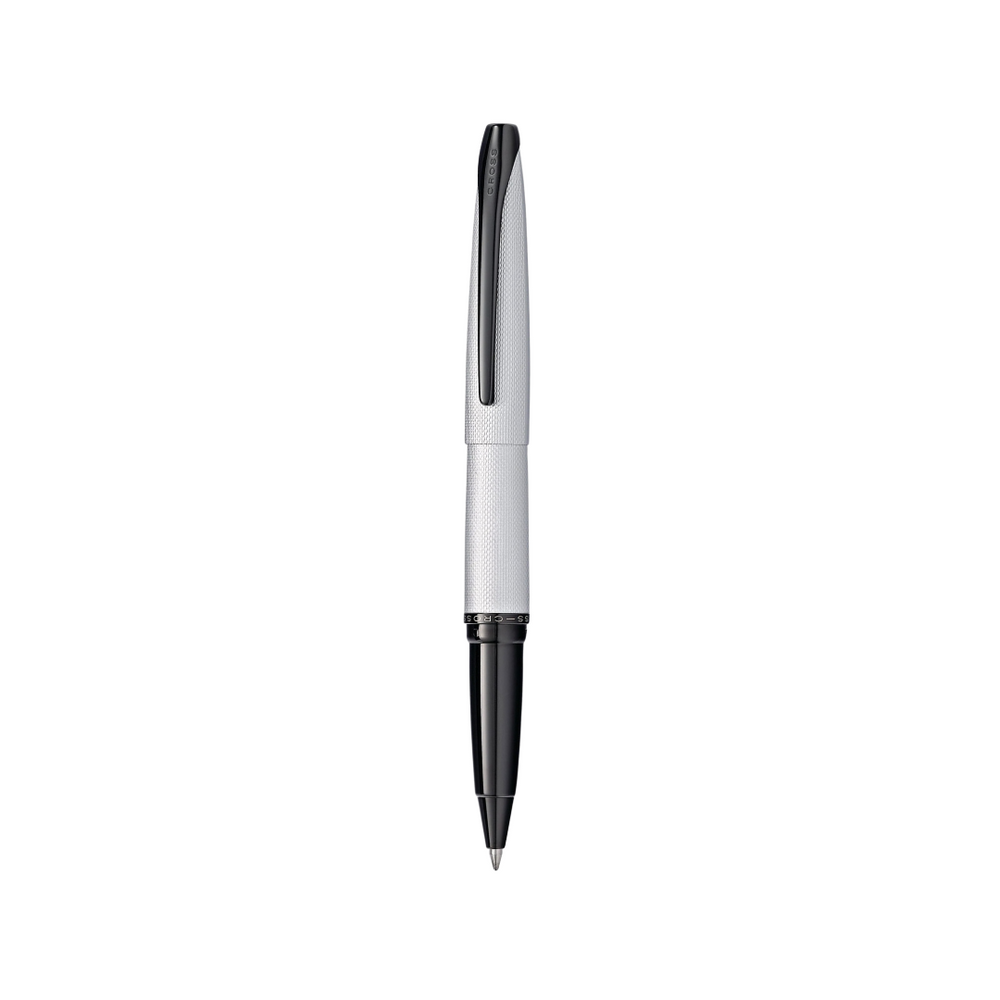 Cross ATX Brushed Chrome Rollerball Pen — Cross rollerball pen — fluid gel ink writing instrument, at Cityluxe Singapore