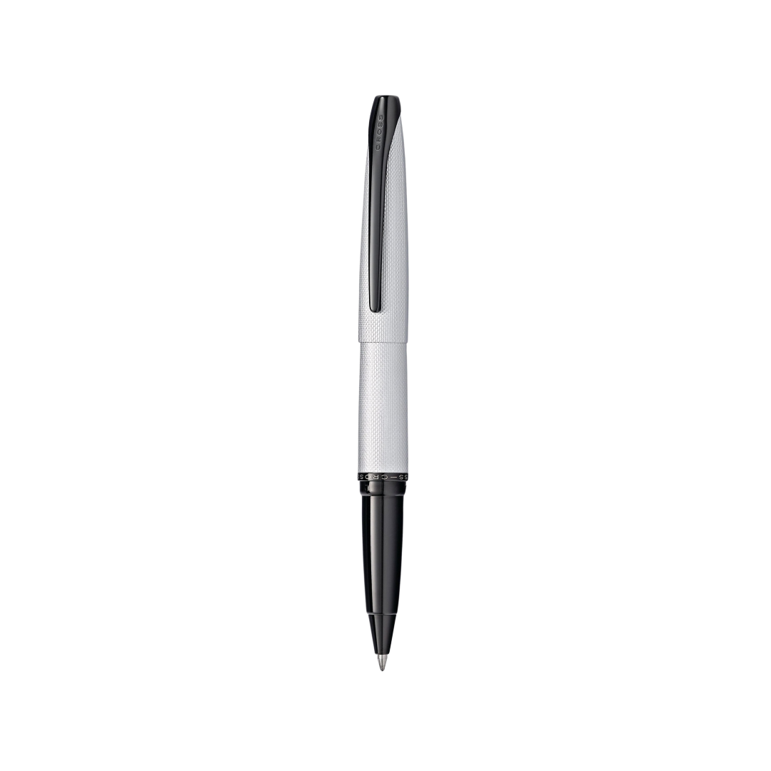 Cross ATX Brushed Chrome Rollerball Pen — Cross rollerball pen — fluid gel ink writing instrument, at Cityluxe Singapore