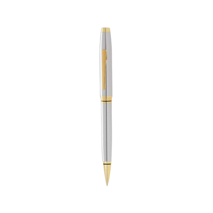 Cross Coventry Polished Chrome with Gold-Tone Ballpoint Pen — Cross ballpoint pen — reliable smooth-writing everyday pen, at Cityluxe Singapore