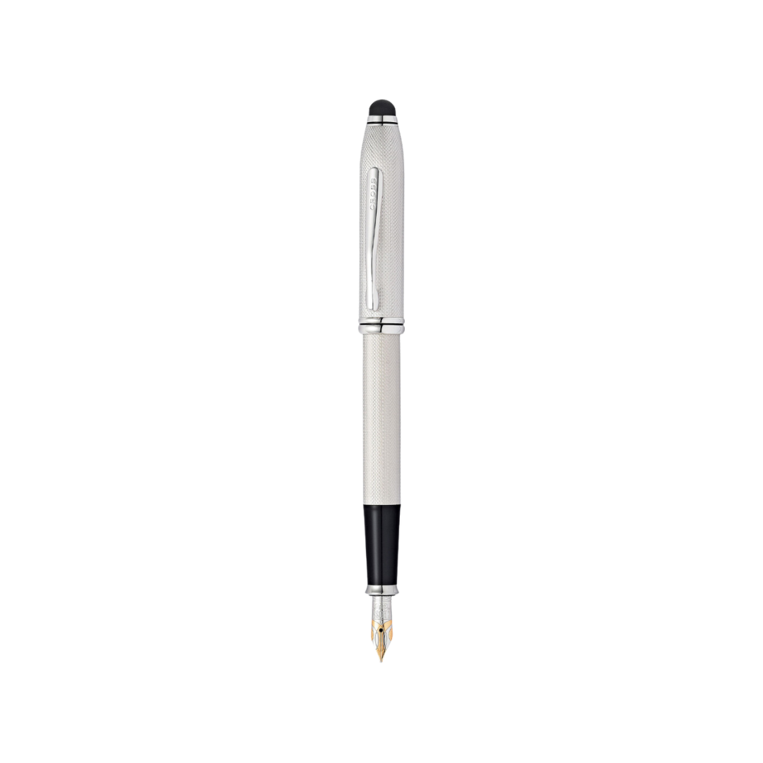 Cross Townsend Fountain Pen in Brushed Platinum — Cross fountain pen — precision nib writing instrument, at Cityluxe Singapore stationery store
