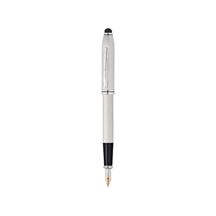 Cross Townsend Fountain Pen in Brushed Platinum — Cross fountain pen — precision nib writing instrument, at Cityluxe Singapore stationery store