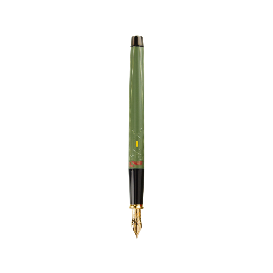 Cross Townsend Starwars Fountain Pen - Boba Fett — uncapped with cap posted