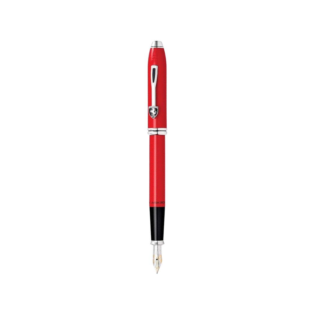 Cross Ferrari Townsend Fountain Pen in Glossy Corsa Red Lacquer — Cross fountain pen — precision nib writing instrument, at Cityluxe Singapore stationery store