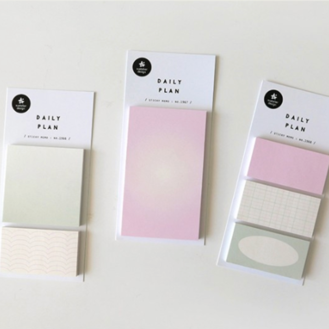Suatelier Daily Plan Sticky Memo in .54 Pastel Title (3) — Suatelier sticky memo — premium stationery and lifestyle, at Cityluxe Singapore
