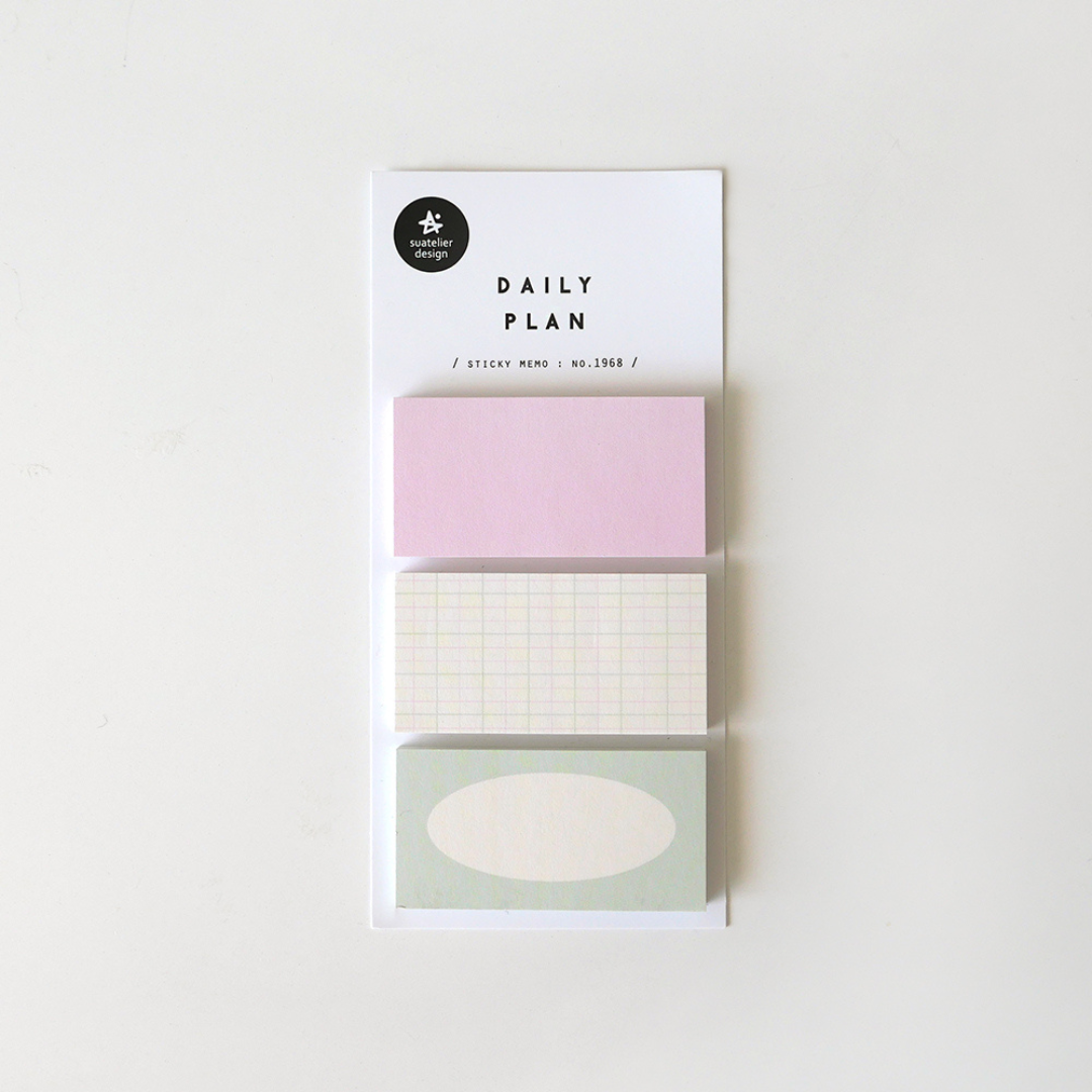 Suatelier Daily Plan Sticky Memo in .54 Pastel Title (3) — Suatelier sticky memo — premium stationery and lifestyle, at Cityluxe Singapore