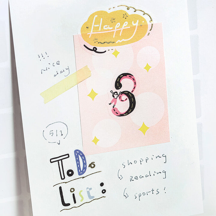 BGM Foil Stamping Flake Seal: Dwarf Country in Days — BGM decorative sticker — for journaling, planners and scrapbooking, at Cityluxe Singapore