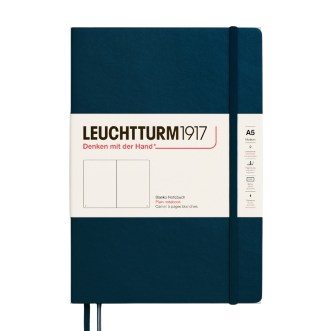 Leuchtturm1917 A5 Medium Hardcover Notebook in Plain / Deep Sea — Leuchtturm1917 notebook — quality writing journal with premium paper, at Cityluxe Singapore stationery store