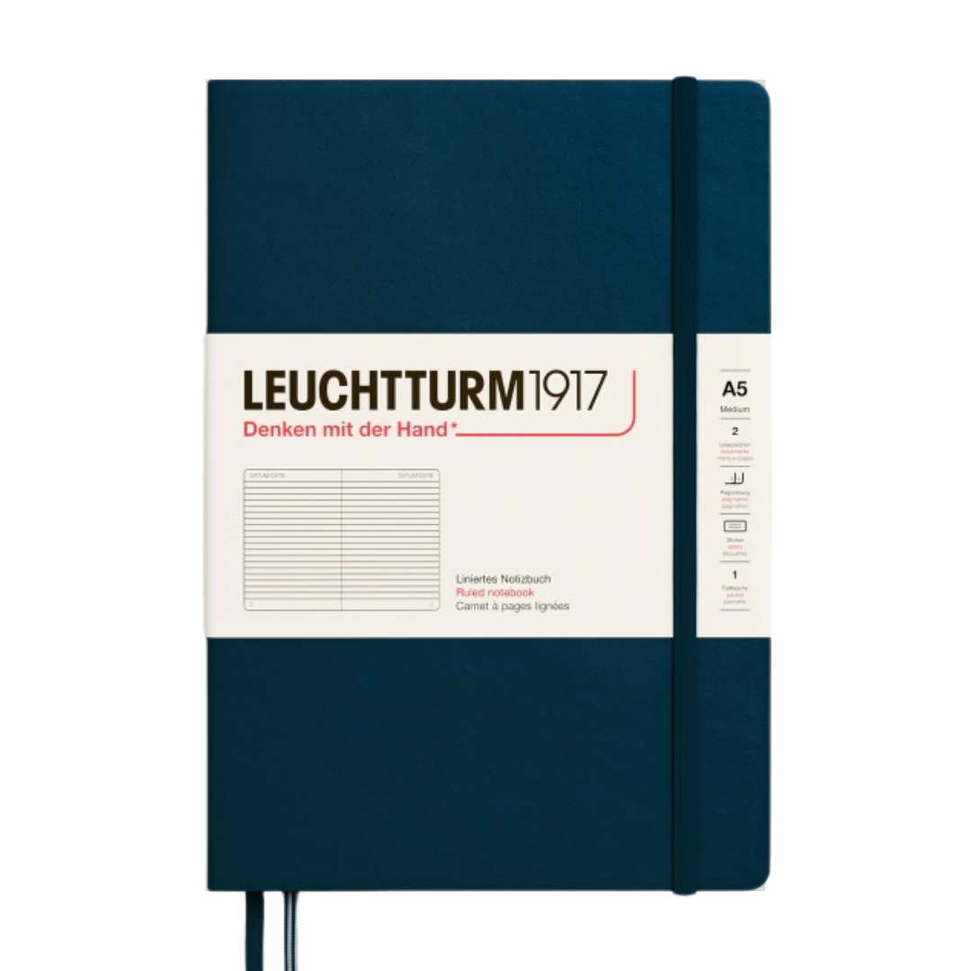 Leuchtturm1917 A5 Medium Hardcover Notebook in Ruled / Deep Sea — Leuchtturm1917 notebook — quality writing journal with premium paper, at Cityluxe Singapore stationery store