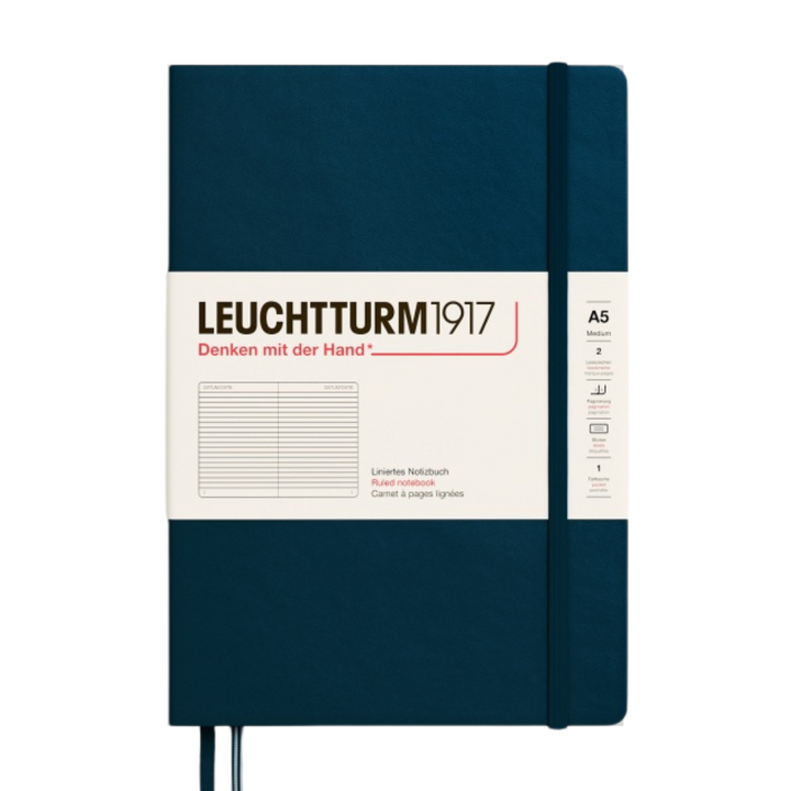Leuchtturm1917 A5 Medium Hardcover Notebook in Ruled / Deep Sea — Leuchtturm1917 notebook — quality writing journal with premium paper, at Cityluxe Singapore stationery store