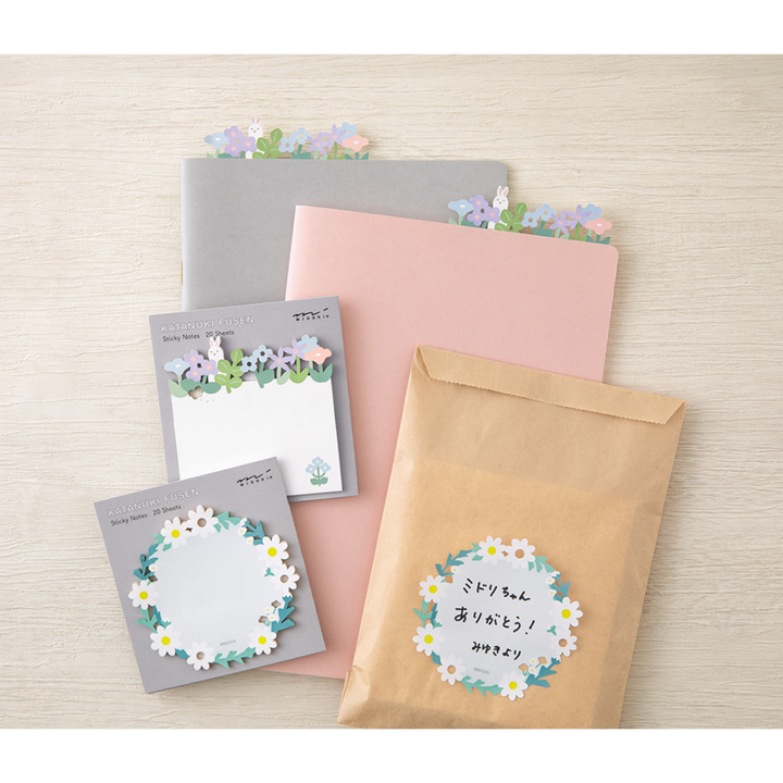 Midori Sticky Notes in Die Cutting Flower Garden — Midori sticky note — premium stationery and lifestyle, at Cityluxe Singapore