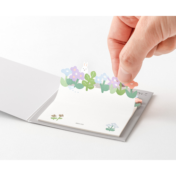 Midori Sticky Notes in Die Cutting Flower Garden — Midori sticky note — premium stationery and lifestyle, at Cityluxe Singapore