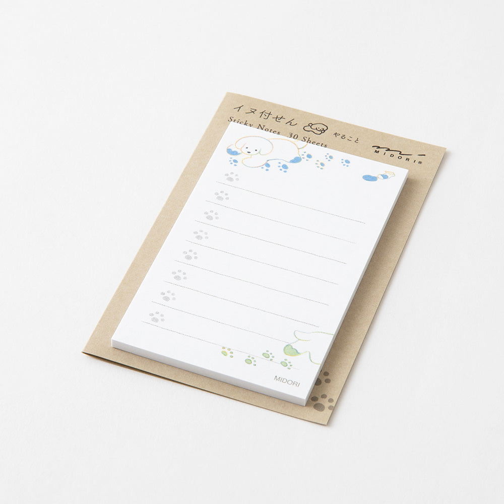 Midori Sticky Notes To Do in Dog White — Midori sticky note — premium stationery and lifestyle, at Cityluxe Singapore
