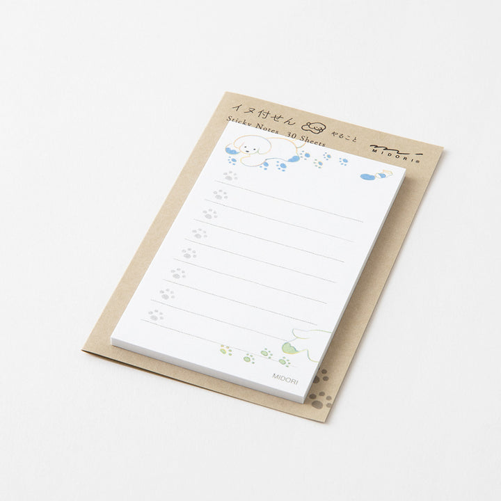 Midori Sticky Notes To Do in Dog White — Midori sticky note — premium stationery and lifestyle, at Cityluxe Singapore