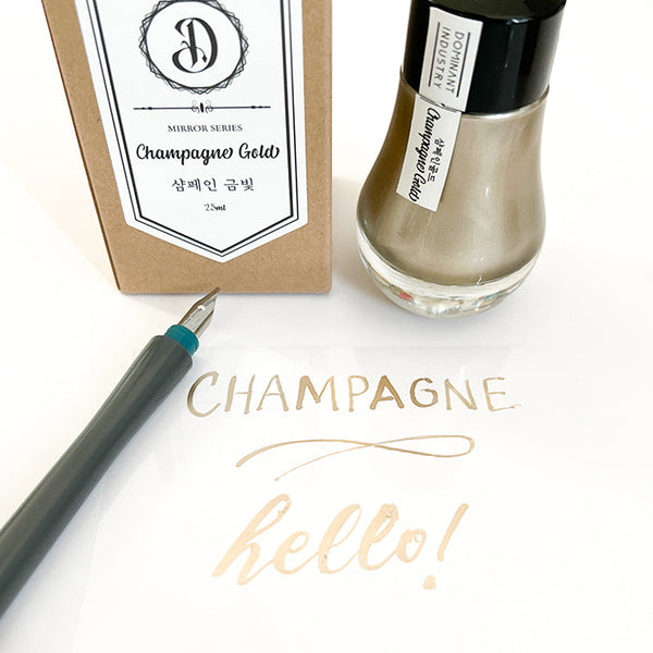 Load image into Gallery viewer, Dominant Industry Mirror 25ml Ink Bottle (for Dip Pen) - Champagne
