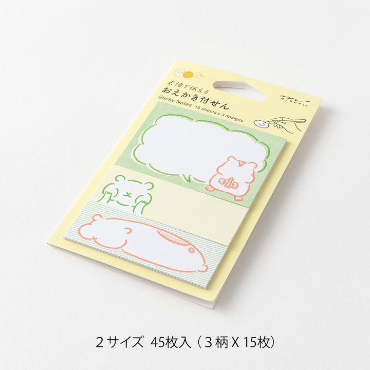 Midori Sticky Notes in Drawing Hamster — Midori sticky note — premium stationery and lifestyle, at Cityluxe Singapore