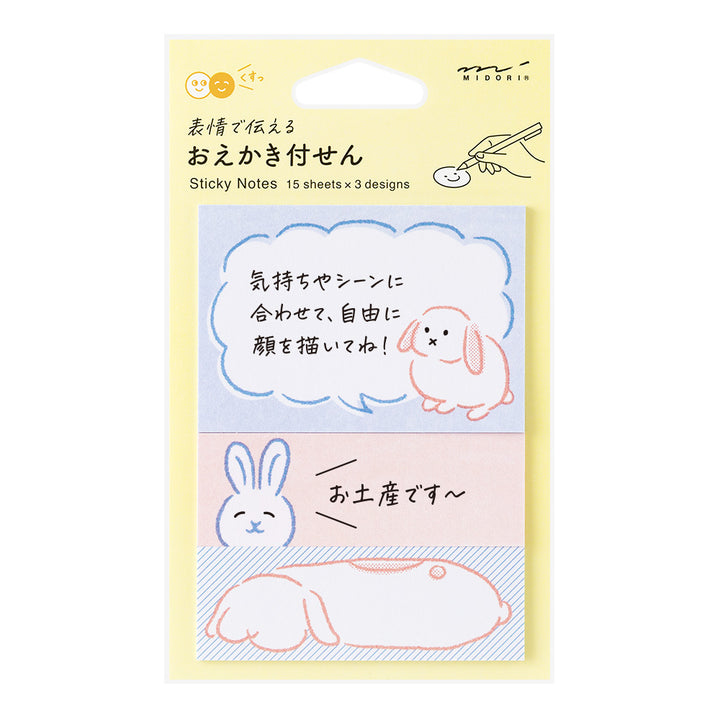 Midori Sticky Notes in Drawing Rabbit — Midori sticky note — premium stationery and lifestyle, at Cityluxe Singapore