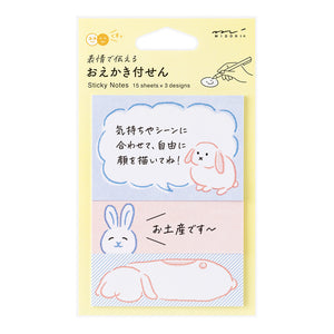 Midori Sticky Notes - Drawing Rabbit