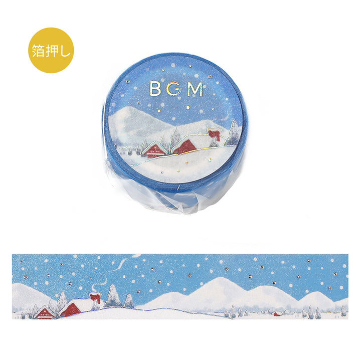 BGM Foil Stamping Masking Tape: Dreamscape in Snow Country — BGM washi tape — decorative Japanese paper tape for journaling and craft, at Cityluxe Singapore