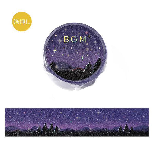 BGM Foil Stamping Masking Tape: Dreamscape - Starry Sky — roll front