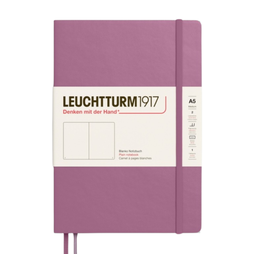 Leuchtturm1917 A5 Medium Hardcover Notebook in Plain / Dusty Rose — Leuchtturm1917 notebook — quality writing journal with premium paper, at Cityluxe Singapore stationery store