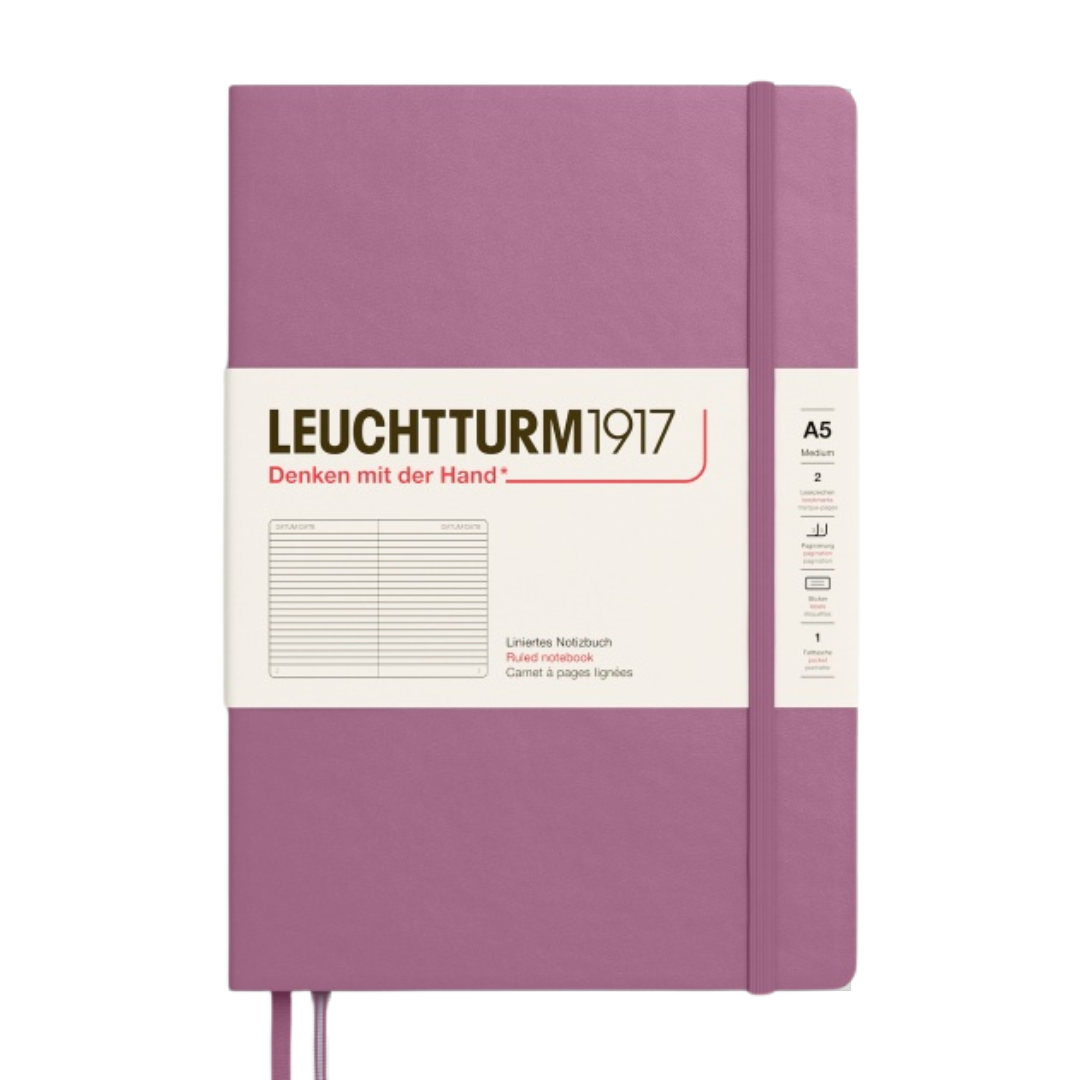 Leuchtturm1917 A5 Medium Hardcover Notebook in Ruled / Dusty Rose — Leuchtturm1917 notebook — quality writing journal with premium paper, at Cityluxe Singapore stationery store