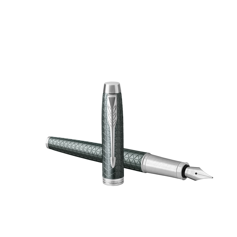 Parker IM Premium Fountain Pen in Pale Green with Chrome Trims — Parker fountain pen — precision nib writing instrument, at Cityluxe Singapore stationery store