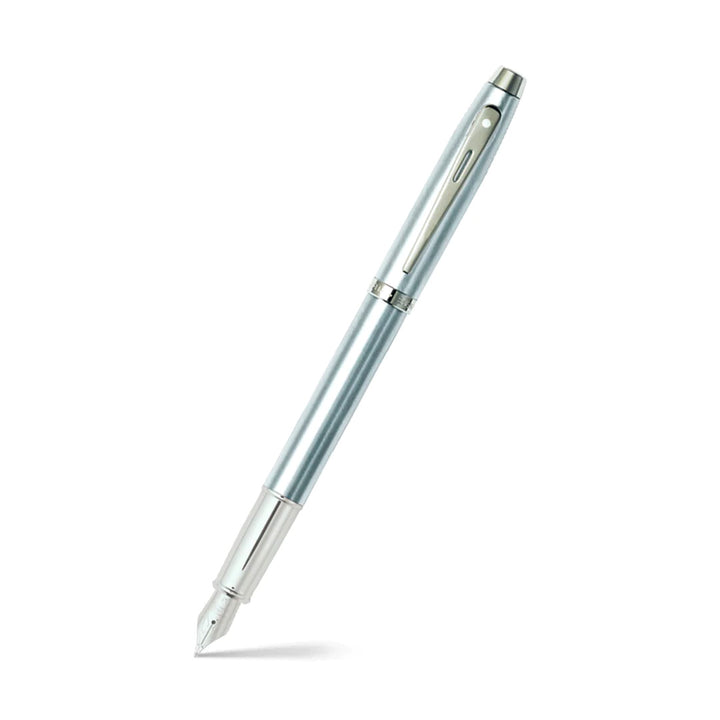Sheaffer 100 E9306 Brushed Chrome With Chrome Plated Trims Fountain Pen (WW30) — Sheaffer fountain pen — precision nib writing instrument, at Cityluxe Singapore stationery store