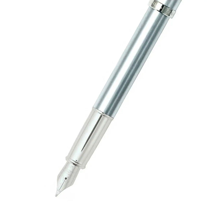 Sheaffer 100 E9306 Brushed Chrome With Chrome Plated Trims Fountain Pen (WW30) — Sheaffer fountain pen — precision nib writing instrument, at Cityluxe Singapore stationery store
