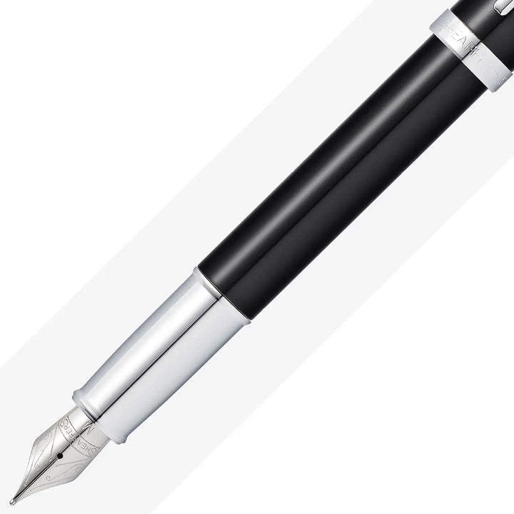 Sheaffer 100 E9338 Glossy Black Lacquer Fountain Pen (WW30) — Sheaffer fountain pen — precision nib writing instrument, at Cityluxe Singapore stationery store