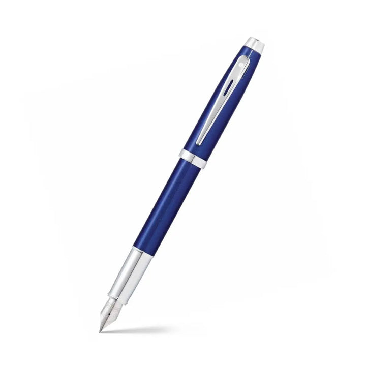 Sheaffer 100 E9339 Glossy Blue With Chrome Trims Fountain Pen (WW30) — Sheaffer fountain pen — precision nib writing instrument, at Cityluxe Singapore stationery store