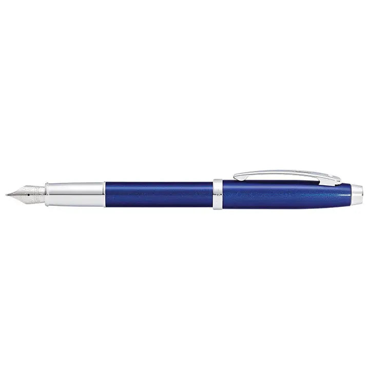 Sheaffer 100 E9339 Glossy Blue With Chrome Trims Fountain Pen (WW30) — Sheaffer fountain pen — precision nib writing instrument, at Cityluxe Singapore stationery store