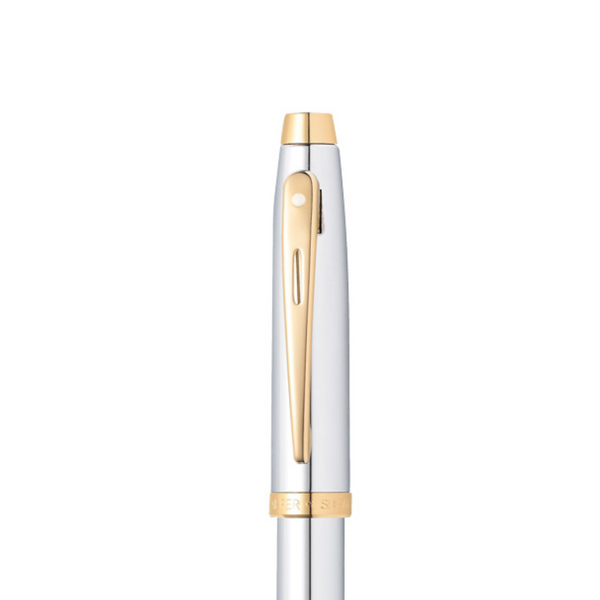 Load image into Gallery viewer, Sheaffer 100 E9340 Fountain Pen - Bright Chrome with Gold-tone Trims
