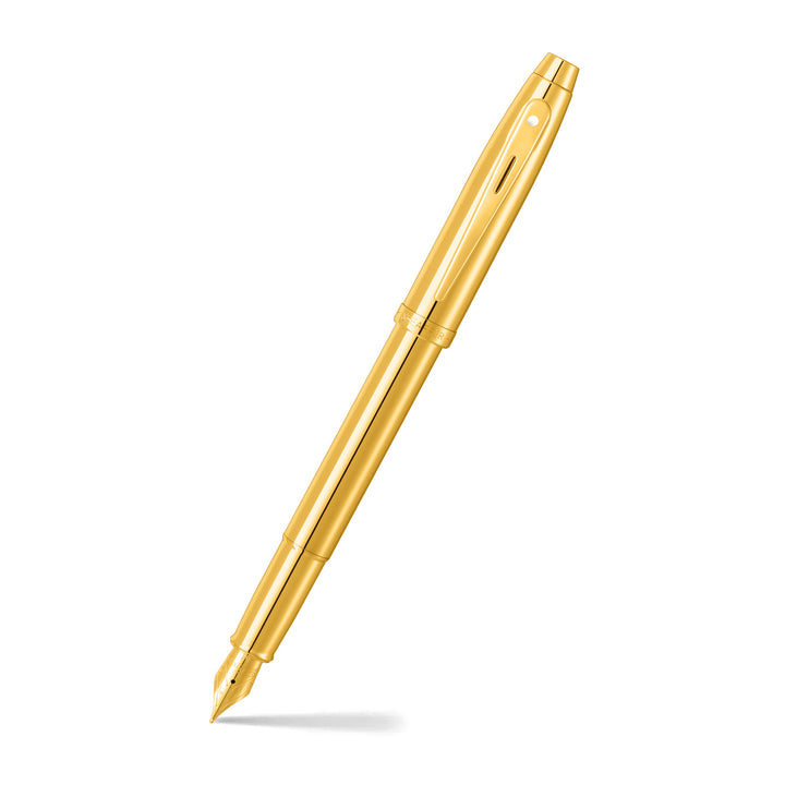 Sheaffer 100 E9372 PVD Gold With PVD Gold Trims Fountain Pen  (WW30) — Sheaffer fountain pen — precision nib writing instrument, at Cityluxe Singapore stationery store