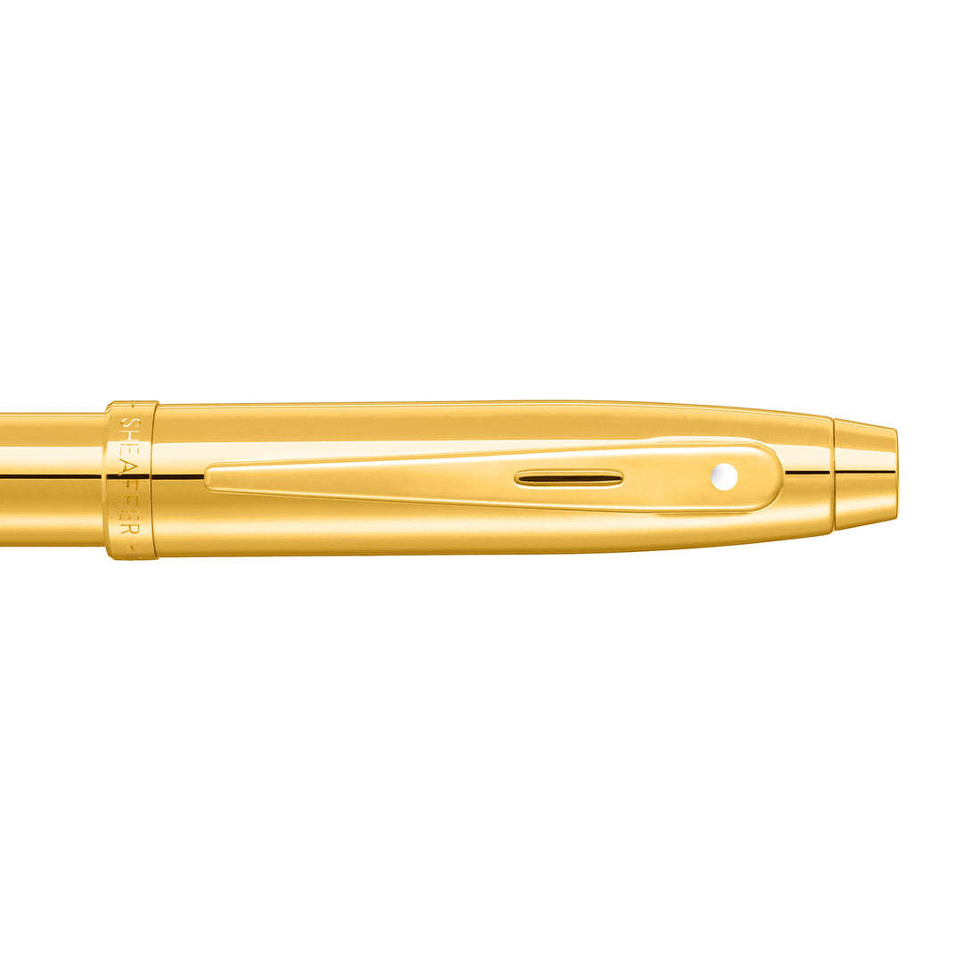 Sheaffer 100 E9372 PVD Gold With PVD Gold Trims Fountain Pen  (WW30) — Sheaffer fountain pen — precision nib writing instrument, at Cityluxe Singapore stationery store