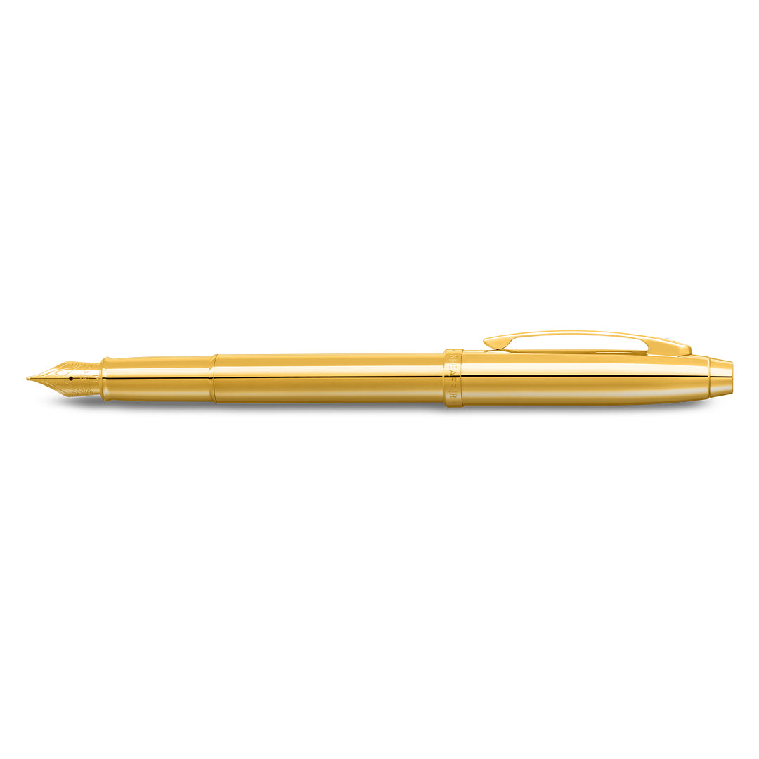 Sheaffer 100 E9372 PVD Gold With PVD Gold Trims Fountain Pen  (WW30) — Sheaffer fountain pen — precision nib writing instrument, at Cityluxe Singapore stationery store
