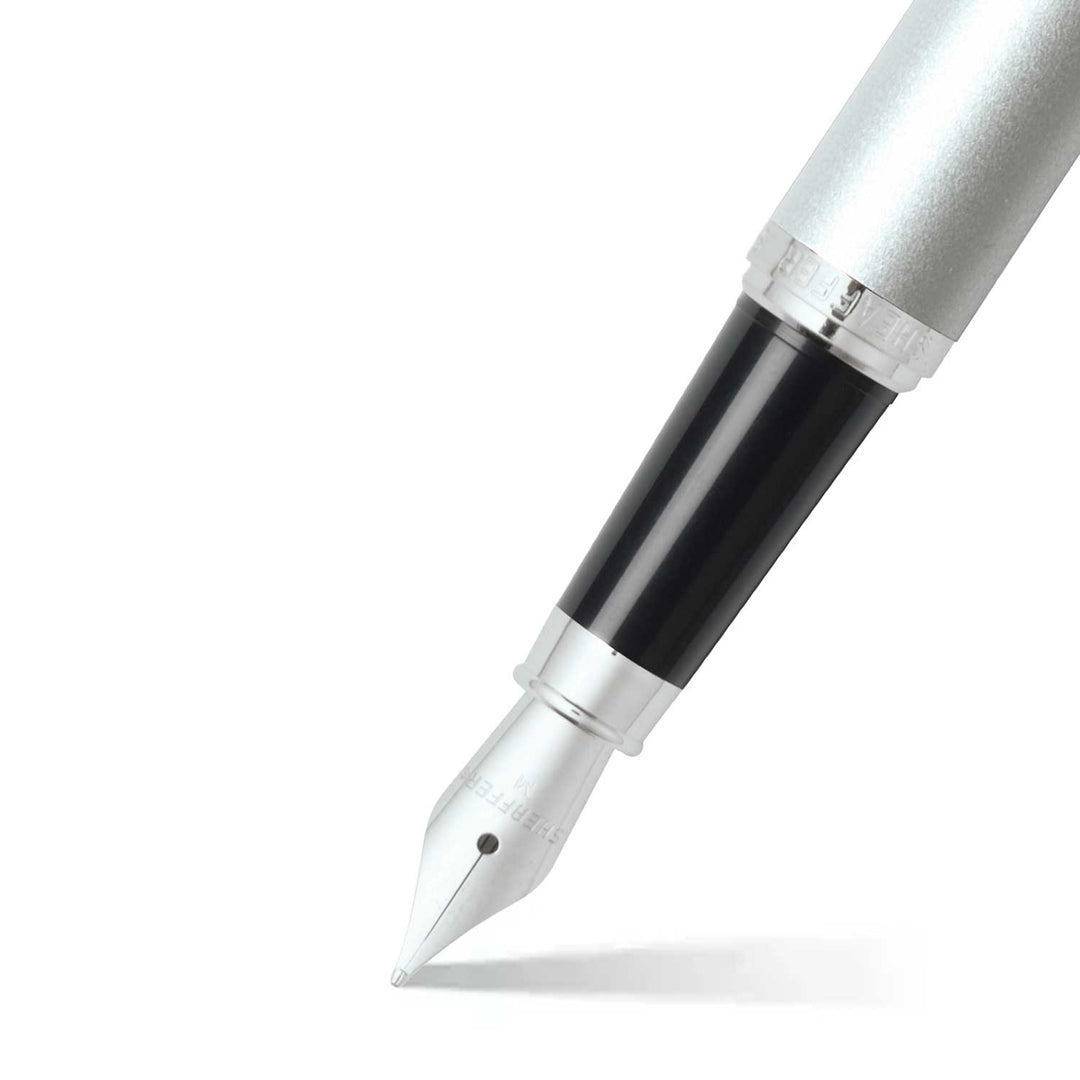 Sheaffer  VFM E9400 Strobe Silver Fountain Pen — Sheaffer fountain pen — precision nib writing instrument, at Cityluxe Singapore stationery store