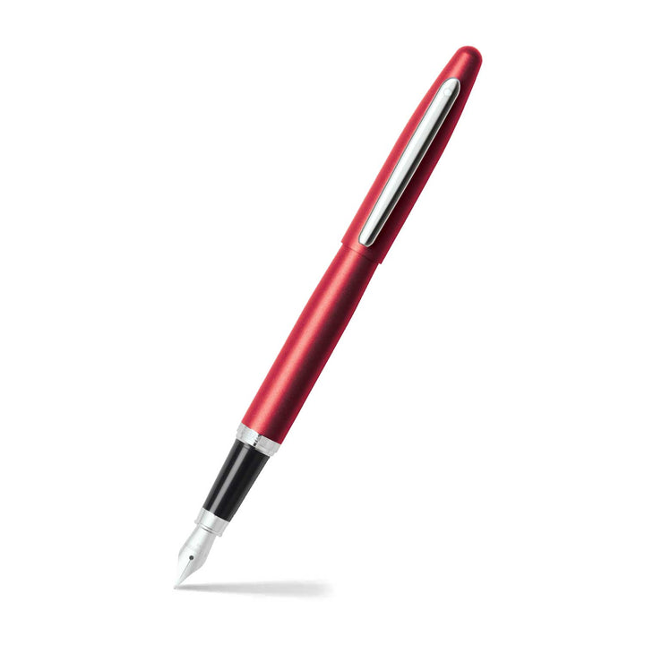 Sheaffer  VFM E9403 Excessive Red Fountain Pen With Chrome Trims  (WW31) — Sheaffer fountain pen — precision nib writing instrument, at Cityluxe Singapore stationery store