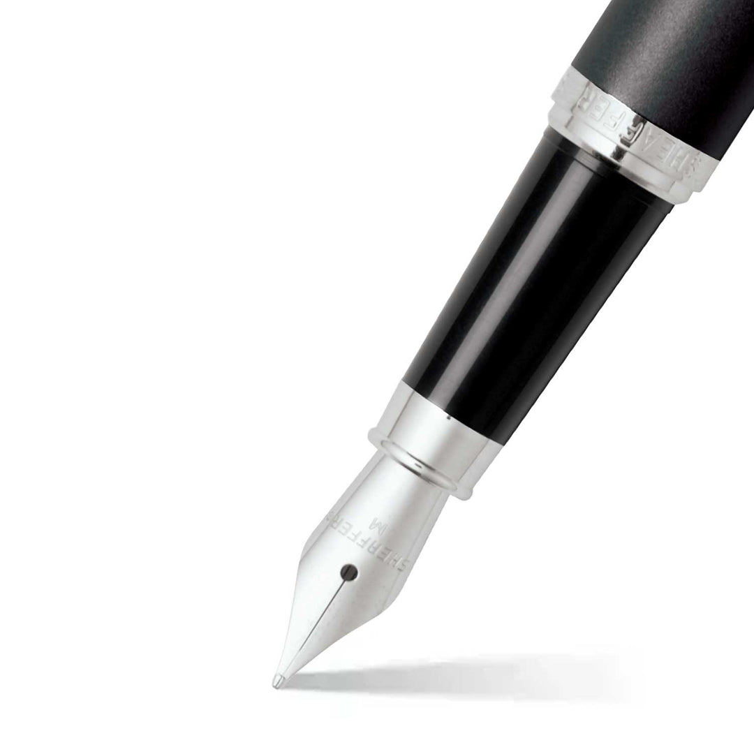 Sheaffer  VFM E9405 Matte Black With Chrome Trims Fountain Pen (WW31) — Sheaffer fountain pen — precision nib writing instrument, at Cityluxe Singapore stationery store