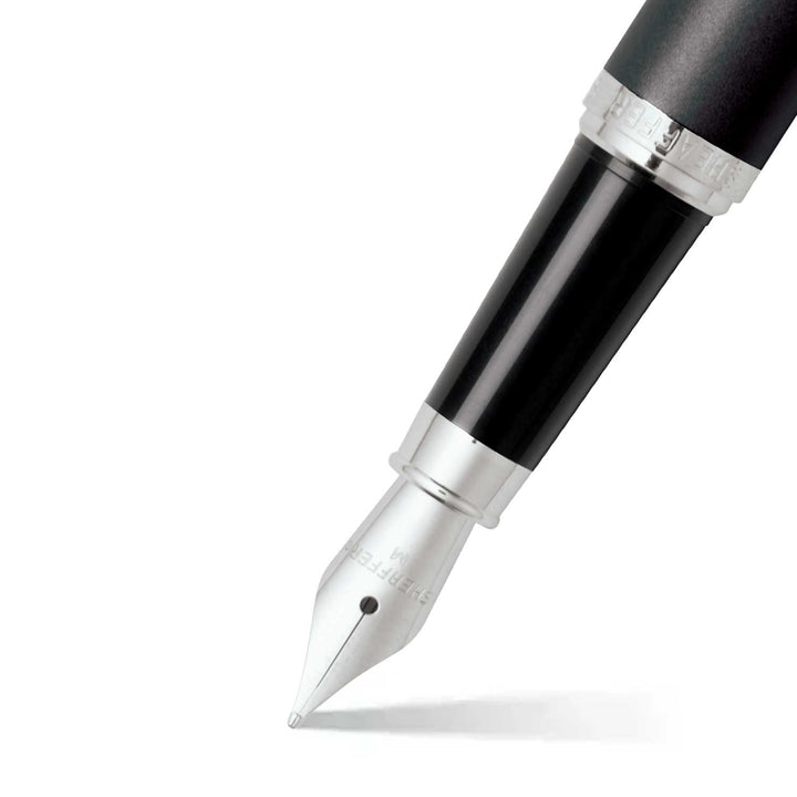 Sheaffer  VFM E9405 Matte Black With Chrome Trims Fountain Pen (WW31) — Sheaffer fountain pen — precision nib writing instrument, at Cityluxe Singapore stationery store