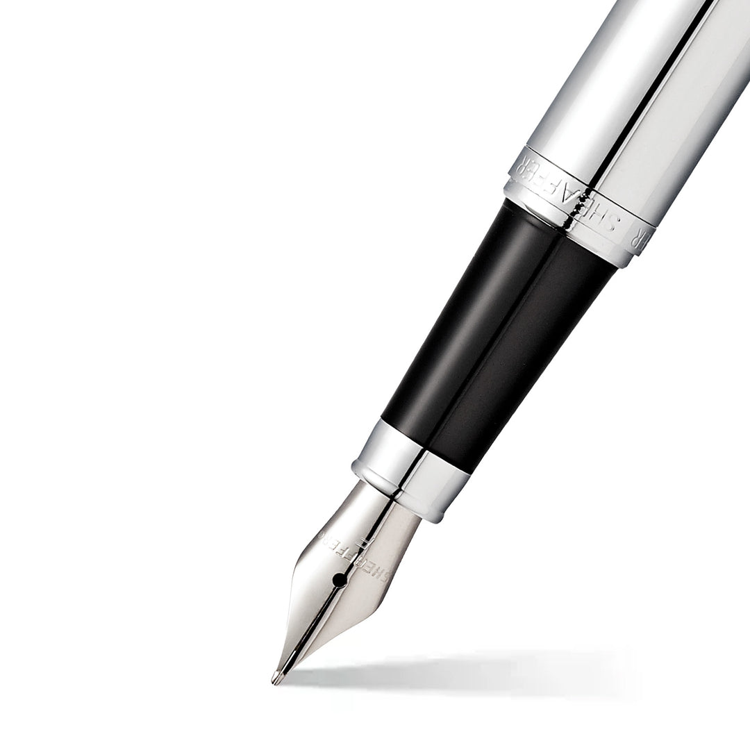 Sheaffer  VFM E9421 Polished Chrome With Chrome Trims Fountain Pen (WW31) — Sheaffer fountain pen — precision nib writing instrument, at Cityluxe Singapore stationery store