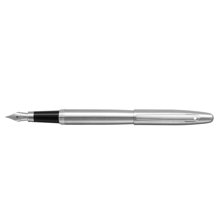 Sheaffer VFM 9426 Brushed Chrome Fountain Pen With Chrome Trim in Medium Nib (WW31) — Sheaffer fountain pen — precision nib writing instrument, at Cityluxe Singapore stationery store