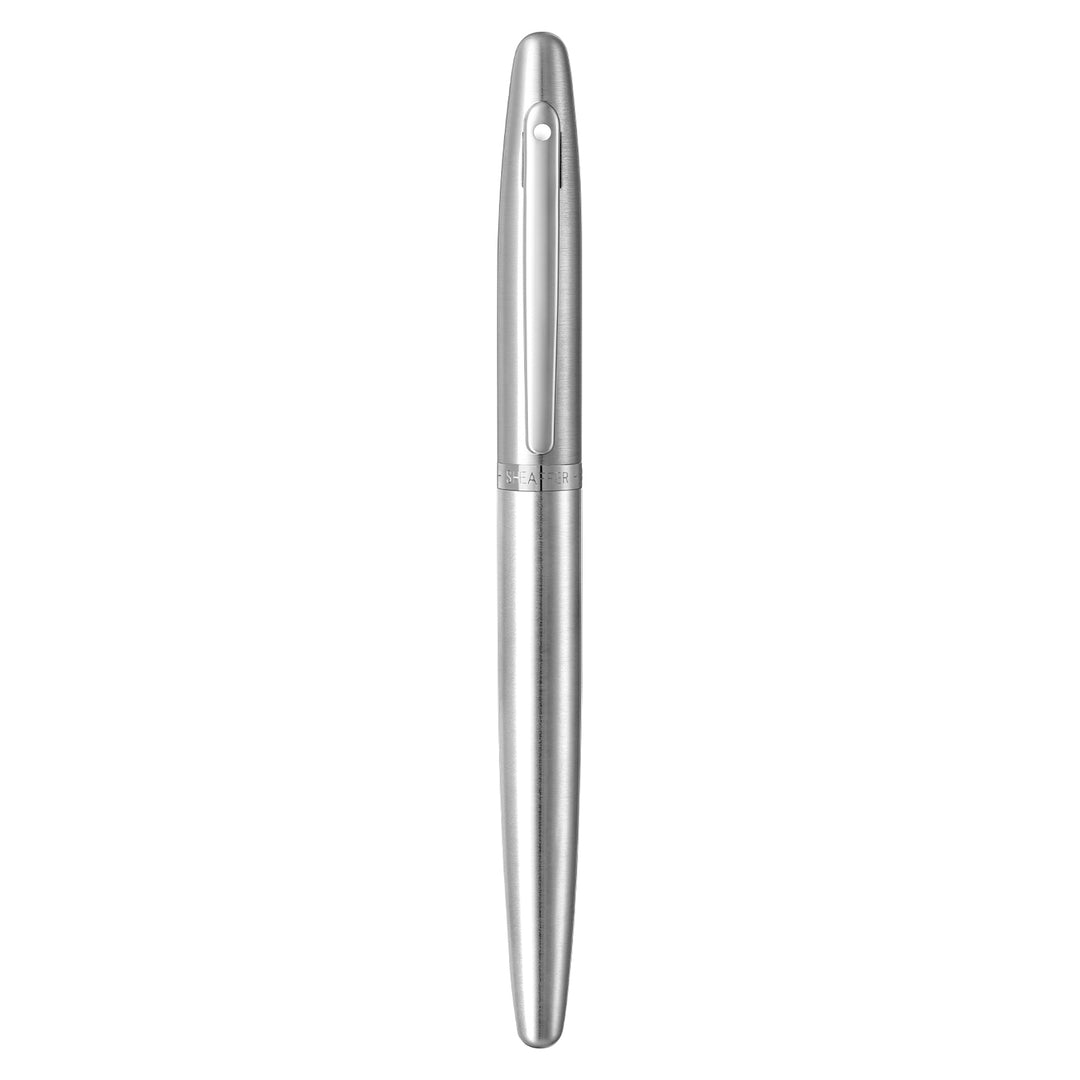 Sheaffer VFM 9426 Brushed Chrome Fountain Pen With Chrome Trim in Medium Nib (WW31) — Sheaffer fountain pen — precision nib writing instrument, at Cityluxe Singapore stationery store